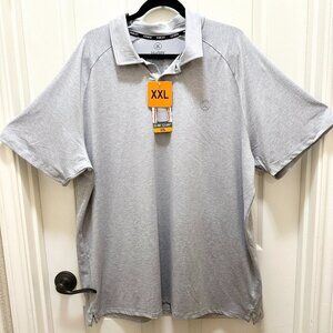 Hurley Men's Polo Shirt Size XXL Short Sleeve Performance Stretch Light Grey NEW
